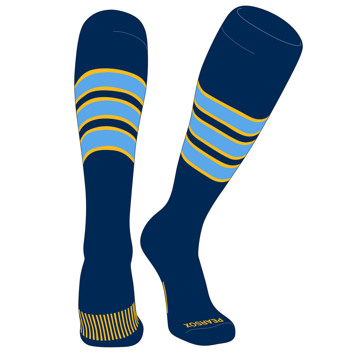 MK Socks Striped OTC Baseball, Softball, Football Socks  A  Neon Green Navy Blue M