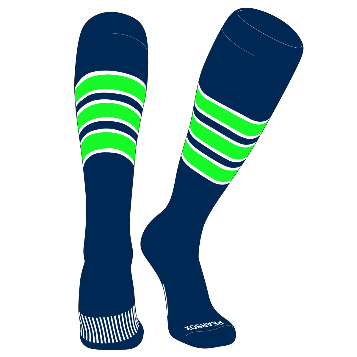 Chaussettes De Sport Rayées PEAR SOX - Baseball, Softball - Noires Et Blanches - Neuves