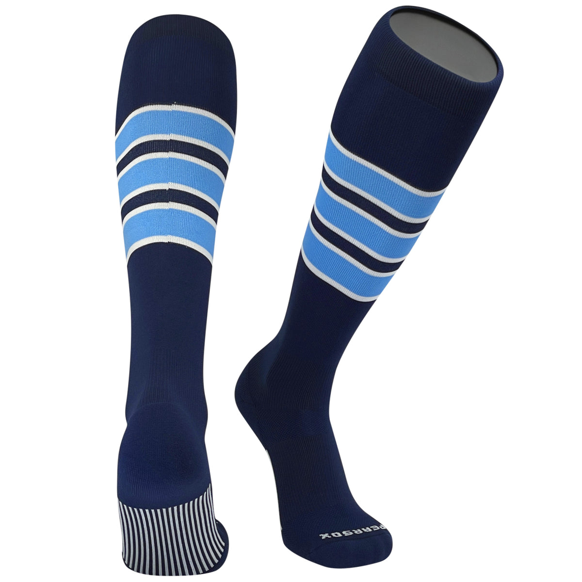 PEAR SOX Striped OTC Baseball, Softball, Football Socks Navy Blue, W