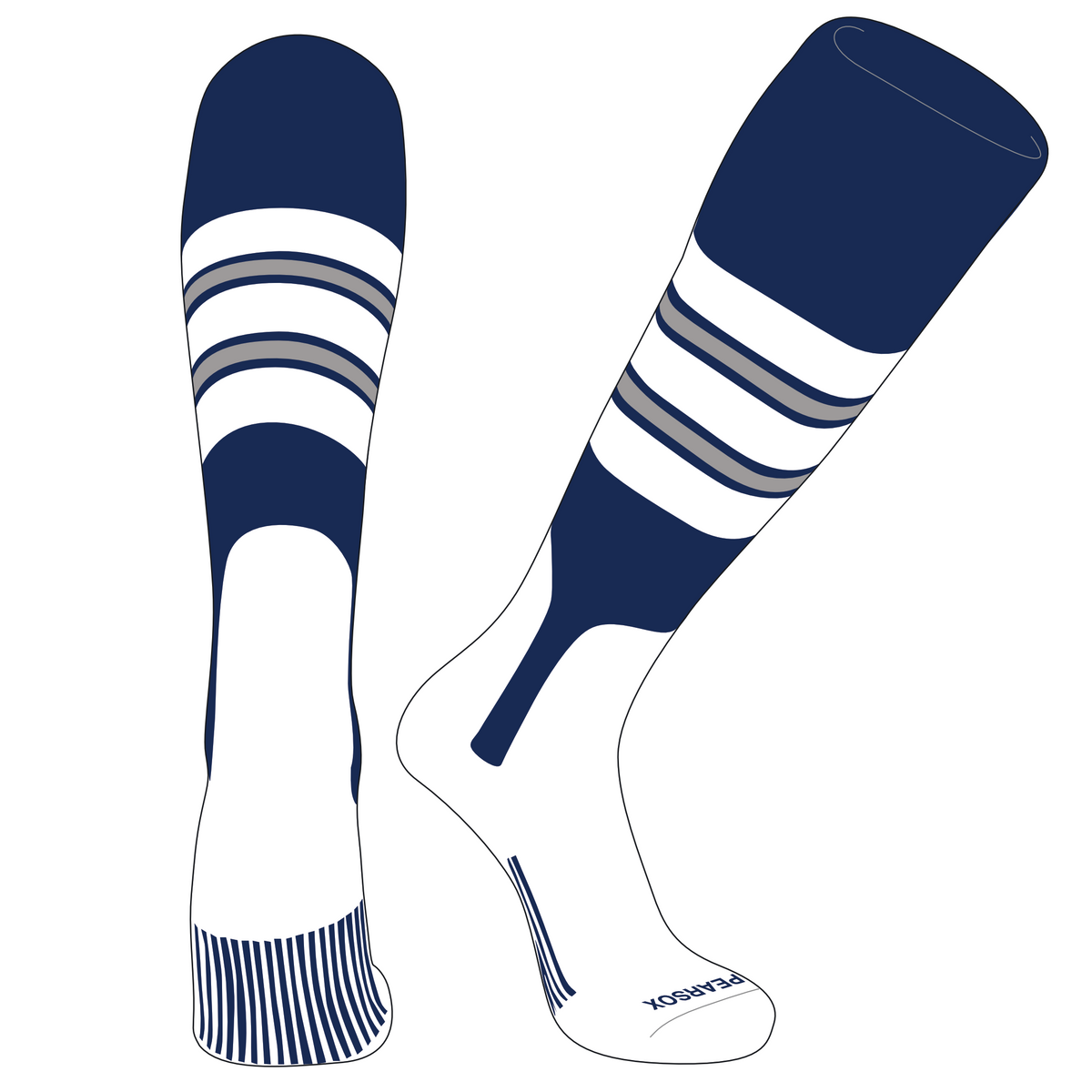 Chaussettes étrier Baseball PEAR SOX OTC - 5 Pouces - Bleu Marine Et Or - Neuves
