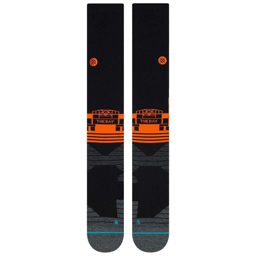 Stance MLB San Francisco Giants The Bay OTC Socks displayed in a lifestyle setting, reflecting fan spirit and style.