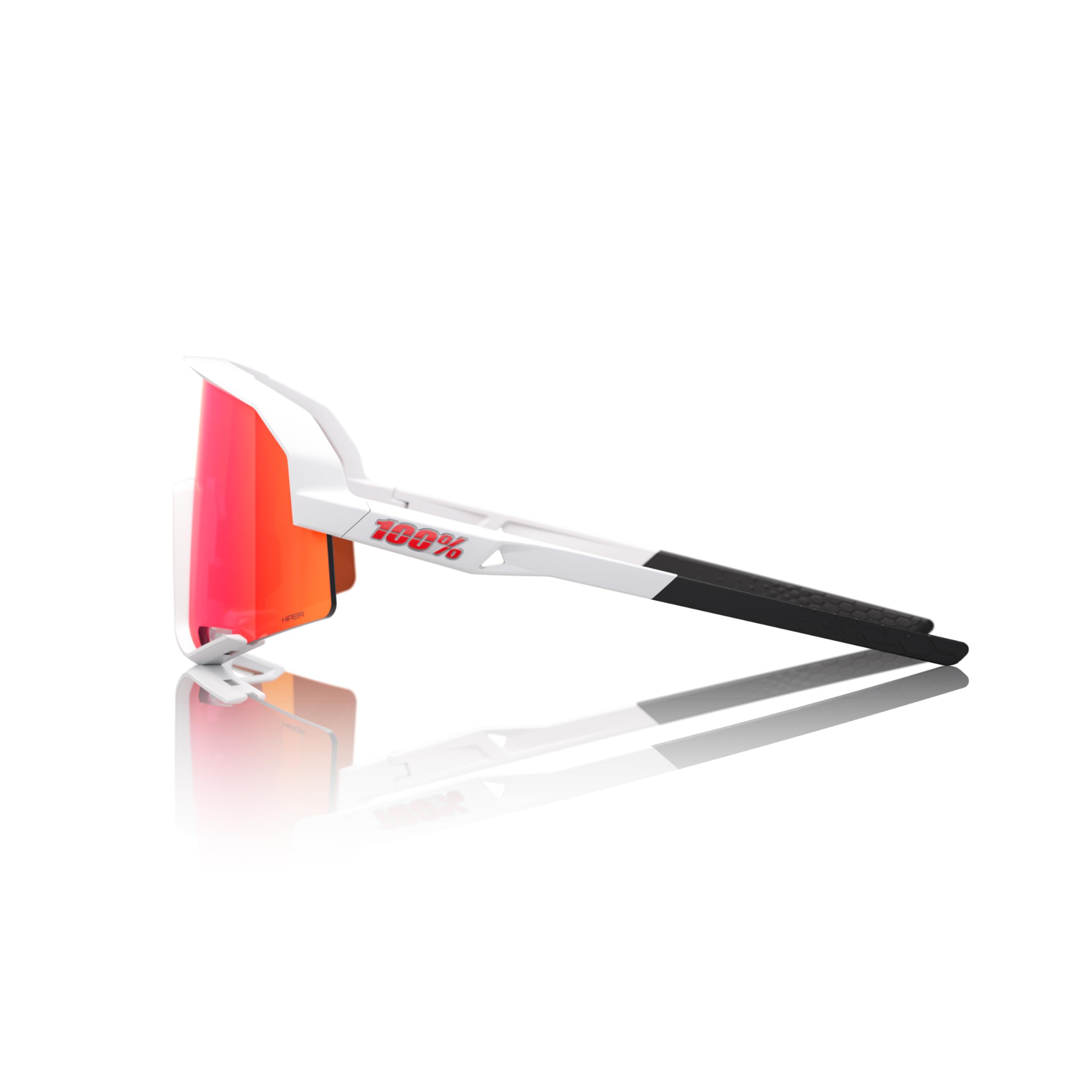 100% SLENDALE Matte White HiPER Red Multilayer Mirror Lens