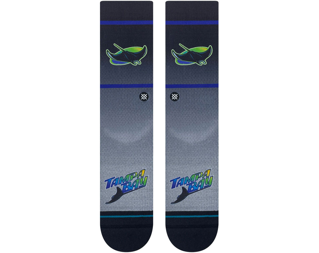 Comfortable Stance Tampa Bay Rays 2023 Cooperstown Crew Sock showing mid-cushion design for added support.
