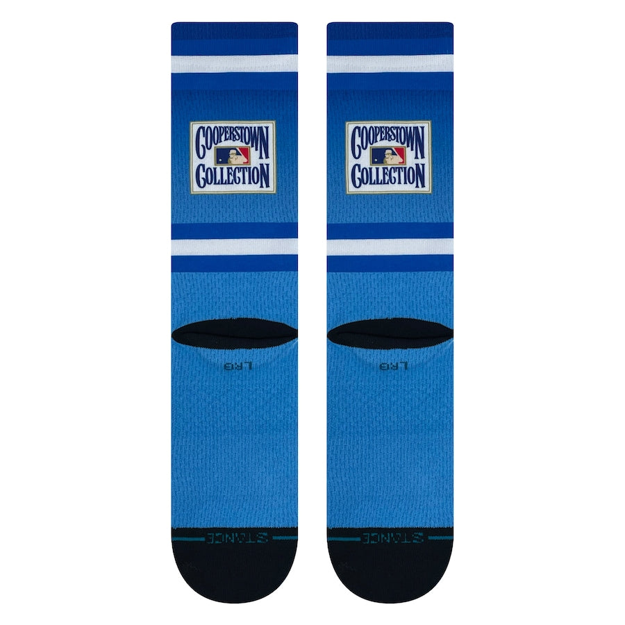 Stance Toronto Blue Jays 2023 Cooperstown Crew Sock designed with targeted cushioning and seamless toe closure for comfort.