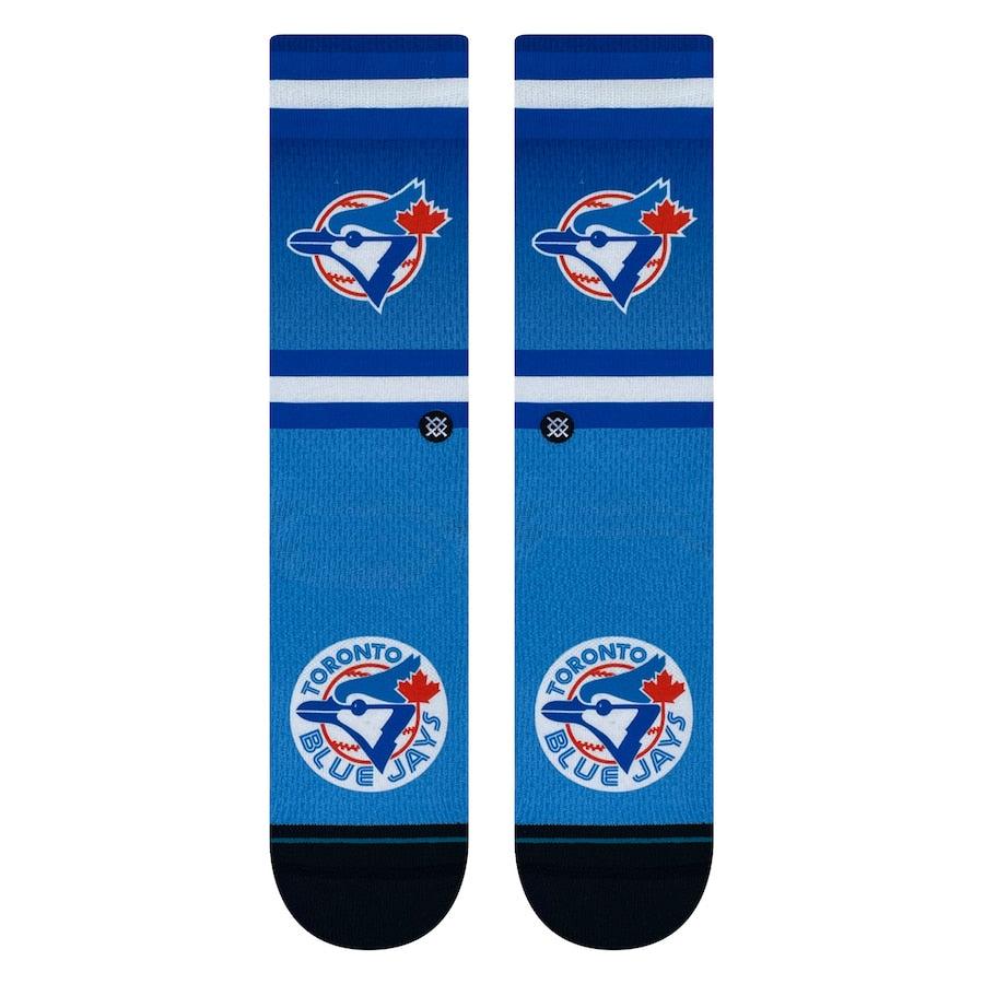 Close-up of Stance Toronto Blue Jays 2023 Cooperstown Crew Sock showcasing the high-quality material and comfortable fit.