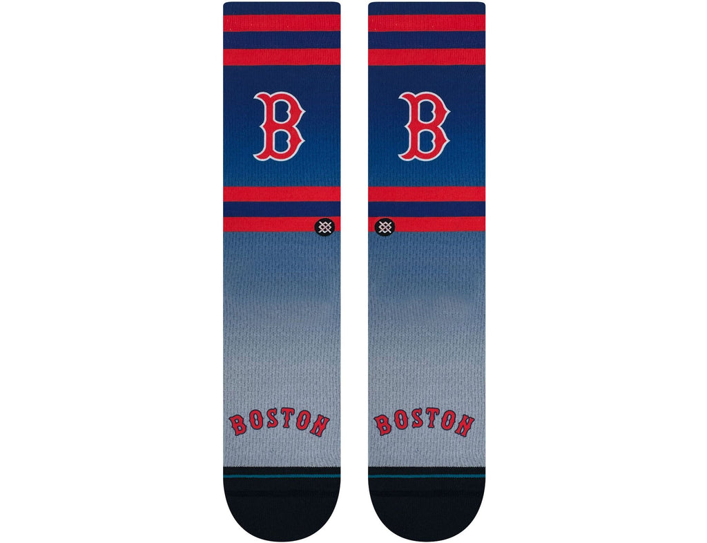 Close-up view of the Stance Boston Red Sox 2023 Cooperstown Crew Sock featuring soft fabric blend for comfort.
