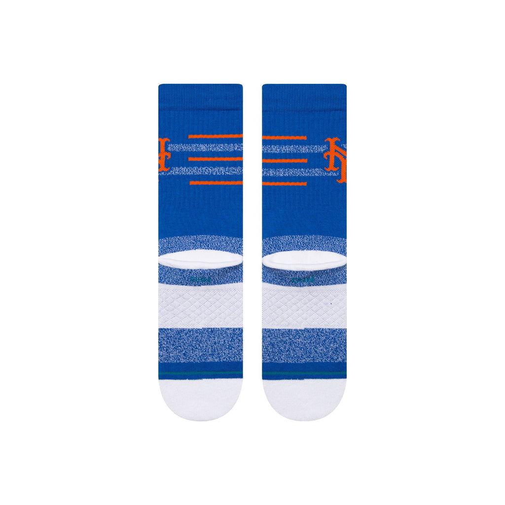 Close-up of Stance MLB New York Mets 2024 Closer Crew Socks highlighting comfort features and materials.