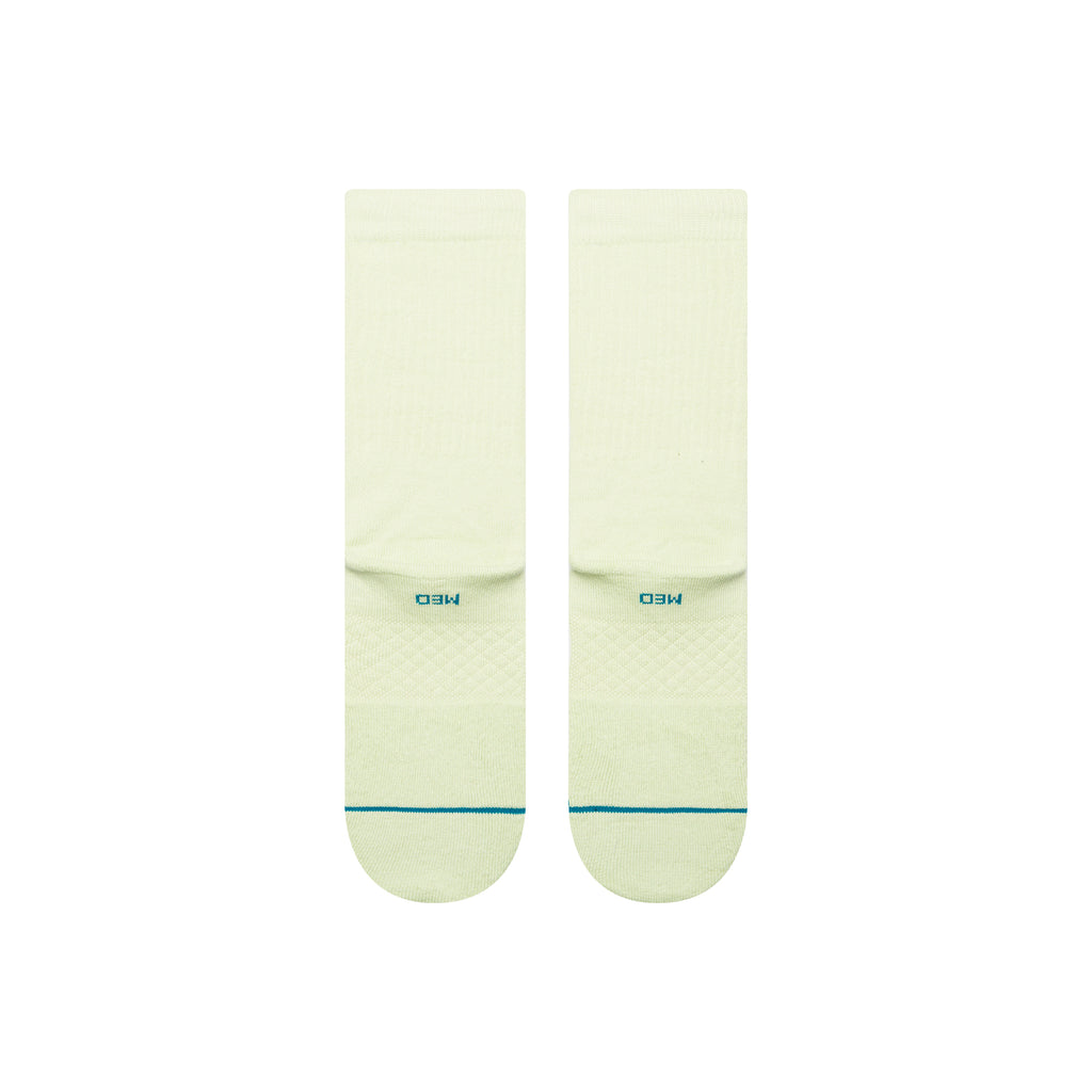 Stance mens Icon Solid Color Cotton Crew Socks in Green Sand, showcasing premium quality and comfortable fit, perfect for everyday wear.
