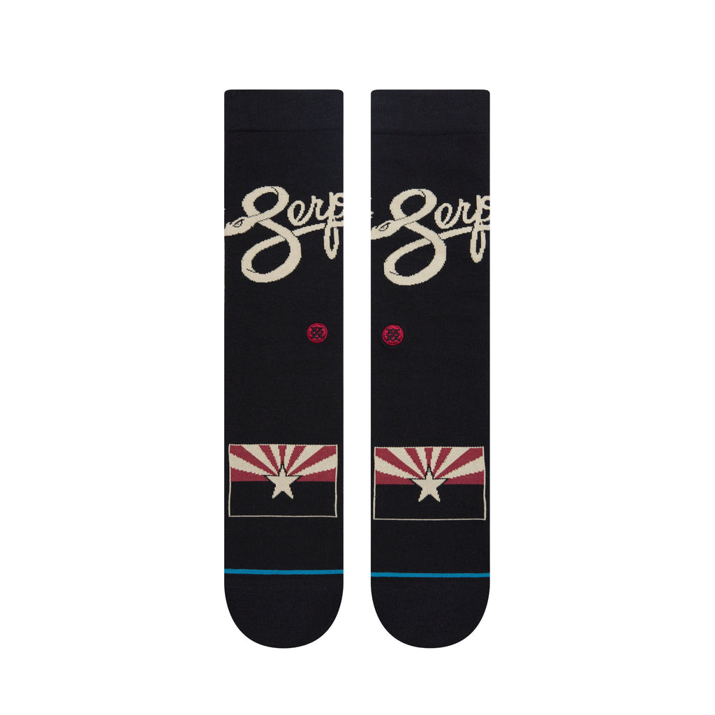 Close-up of Stance MLB Arizona Diamondbacks Connect Crew Socks featuring cushioned comfort and Infiknit technology.