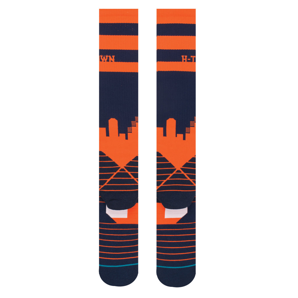 Stance MLB Houston Astros Diamond Pro City OTC Socks highlighting the comfortable mid-calf height and Infiknit technology for ultimate durability.