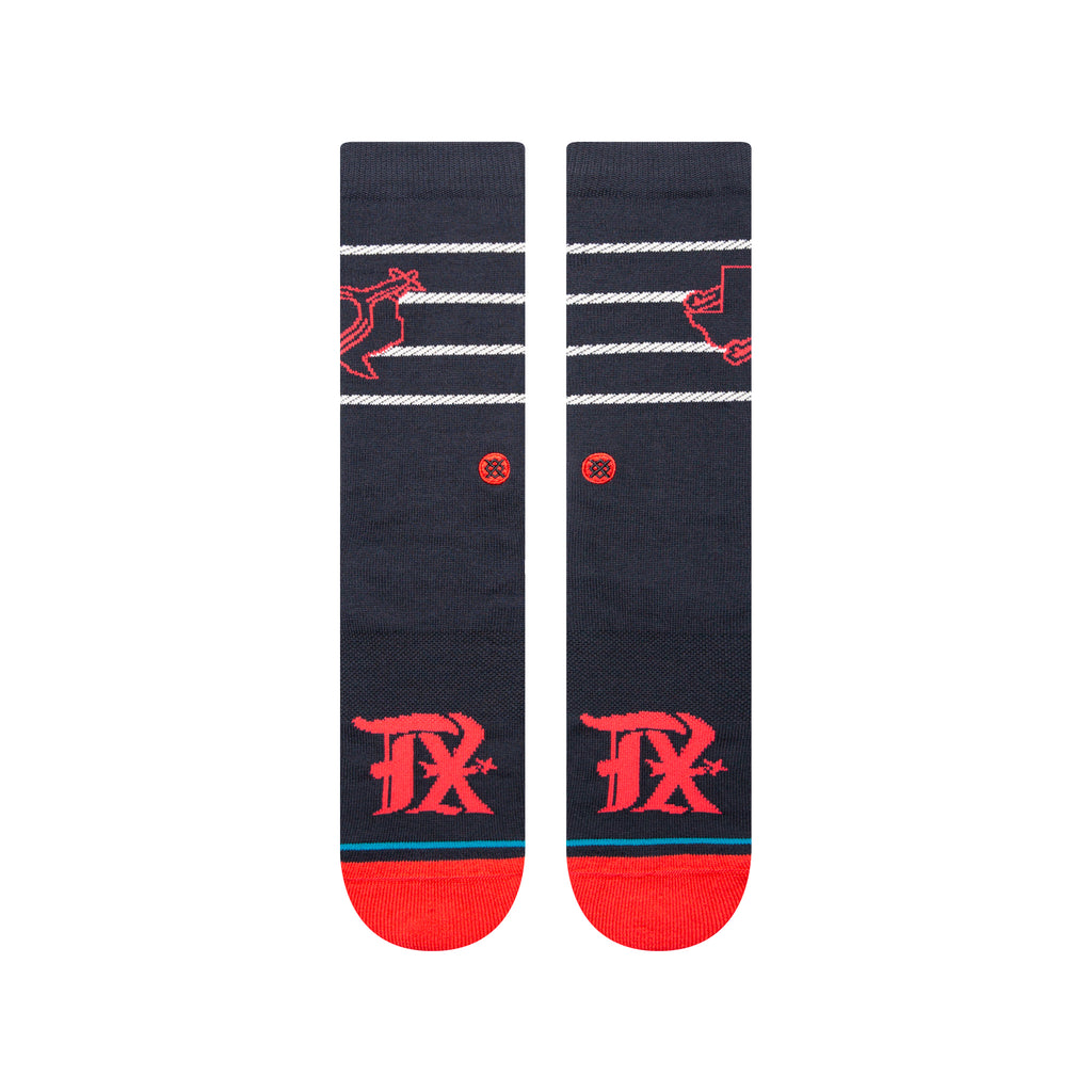 Comfortable Stance Texas Rangers MLB City Connect Crew Socks featuring medium cushioning and arch support for game day.