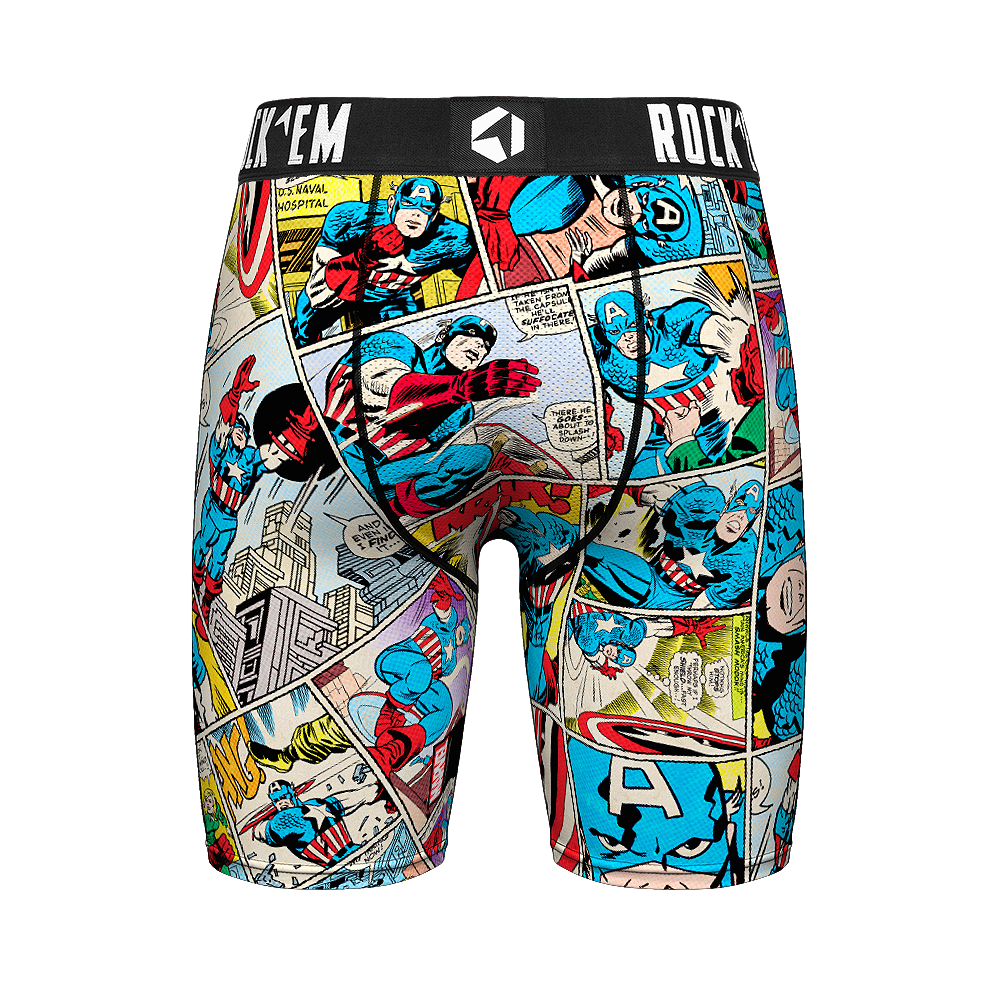 Rock 'Em Boxer Briefs - Marvel Captain America Off Panel – Mk Socks