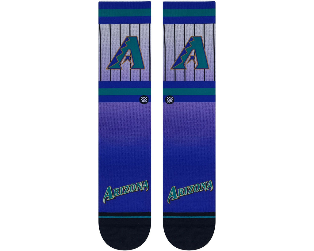 Close-up of Stance Arizona Diamondbacks 2023 Cooperstown Crew Sock showcasing its mid-cushion technology and seamless toe closure.