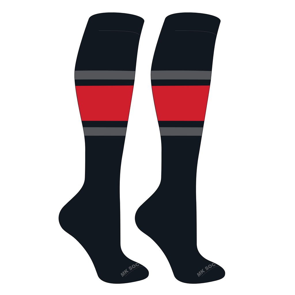 MK Socks Competitor OTC Baseball, Football Socks - Black color, perfect for athletic performance.