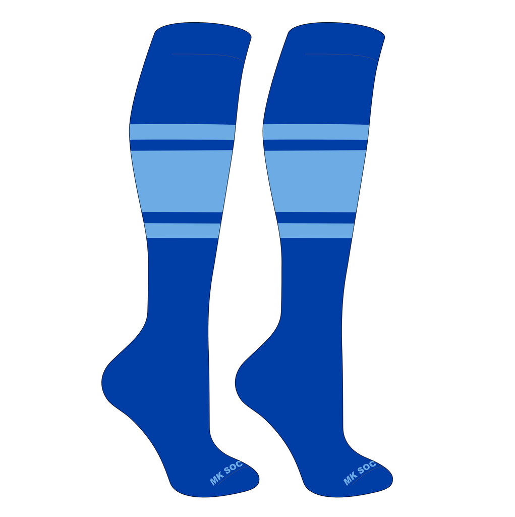 MK Socks Competitor OTC Baseball, Football Socks in Royal and Columbia Blue color for athletes.