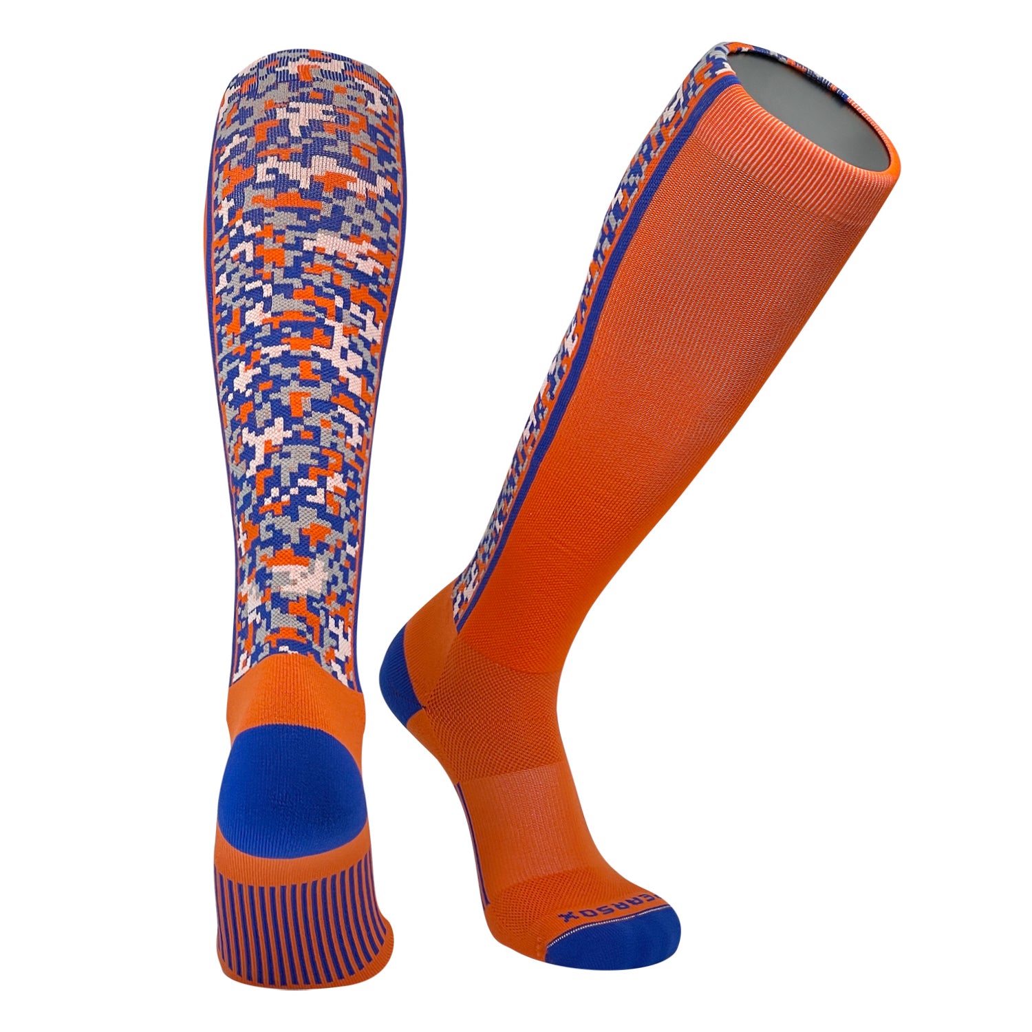 Pearsox Digital Camo Orange Royal Knee High Long Baseball Football Socks