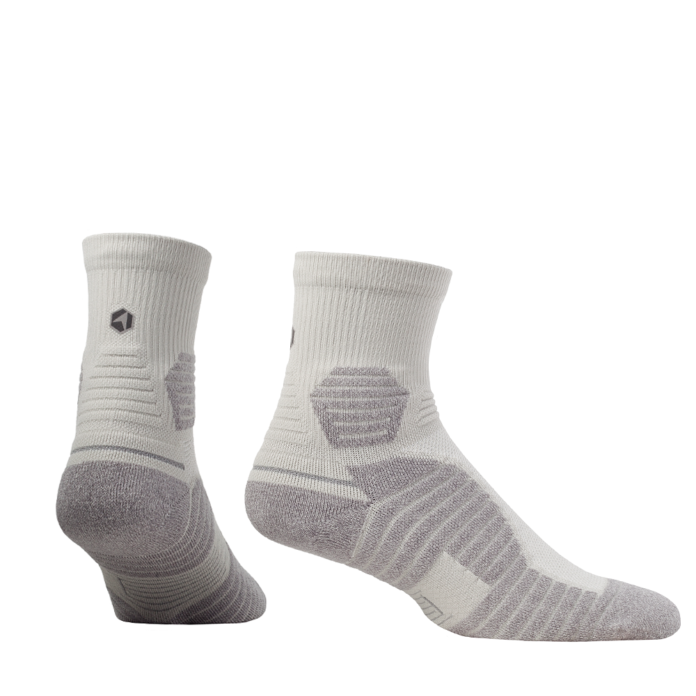 Rock Em Elite Hex Performance Basics Grey Ankle Quarter Socks (L/XL)