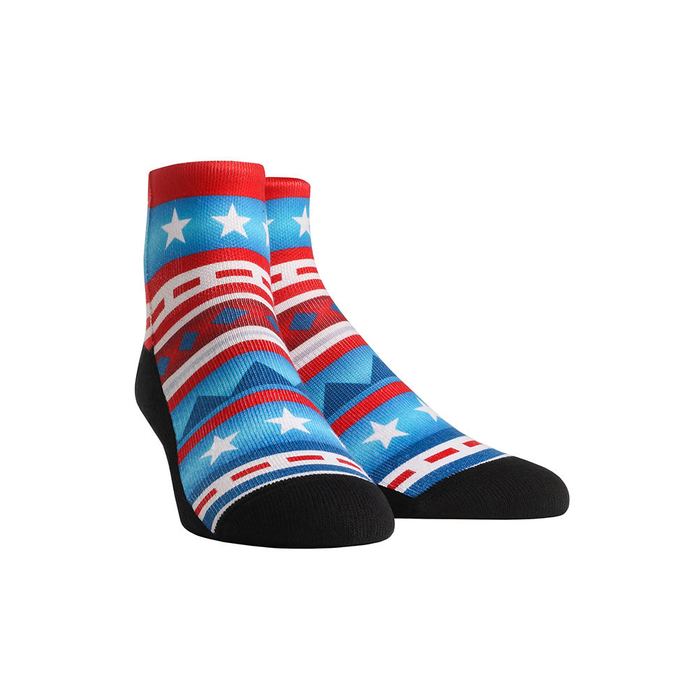 Rock Em USA United States Americana Flag Quarter Socks