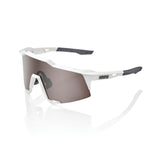 100% SPEEDCRAFT Sport Performance Sunglasses, Matte White, Silver