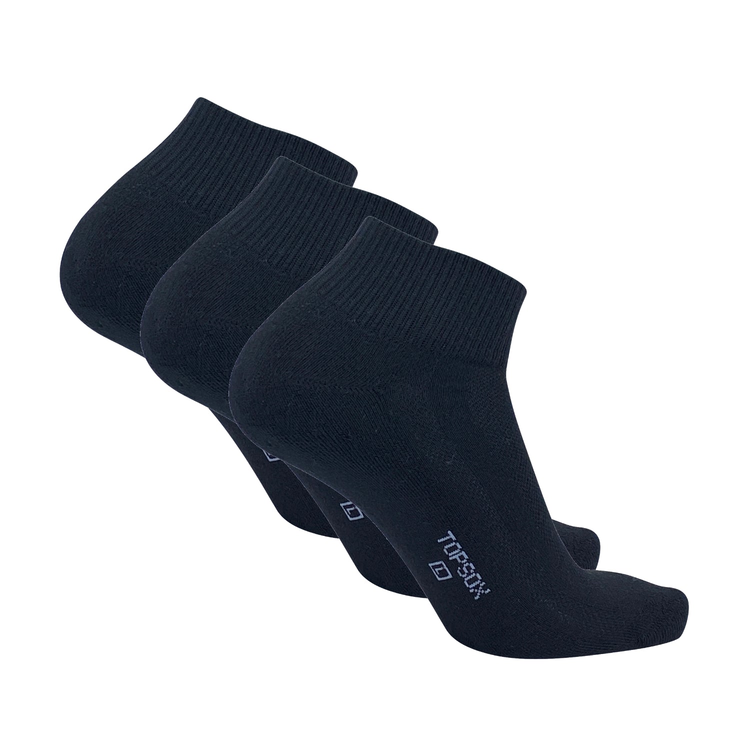 3-PACK Topsox Elite Karma Comfort Performance Black Ankle Socks