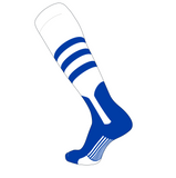 TCK Elite Baseball Knee High Stirrup Socks (B, 7in) White, Royal, Royal