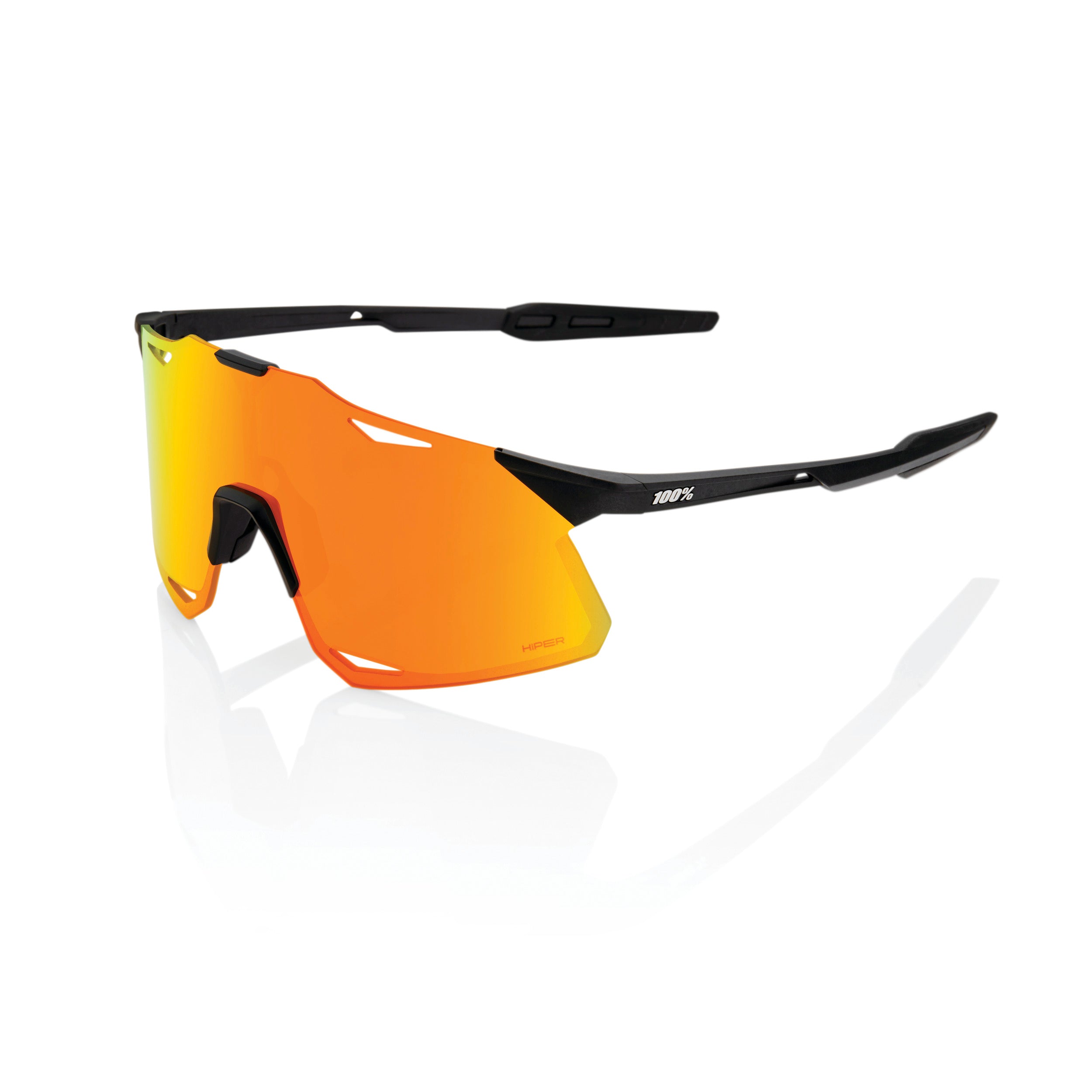 100% HYPERCRAFT Sport Performance Sunglasses, Matte Black, HiPER Red