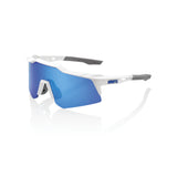 100% SPEEDCRAFT XS Sport Performance Sunglasses, Matte White, Blue
