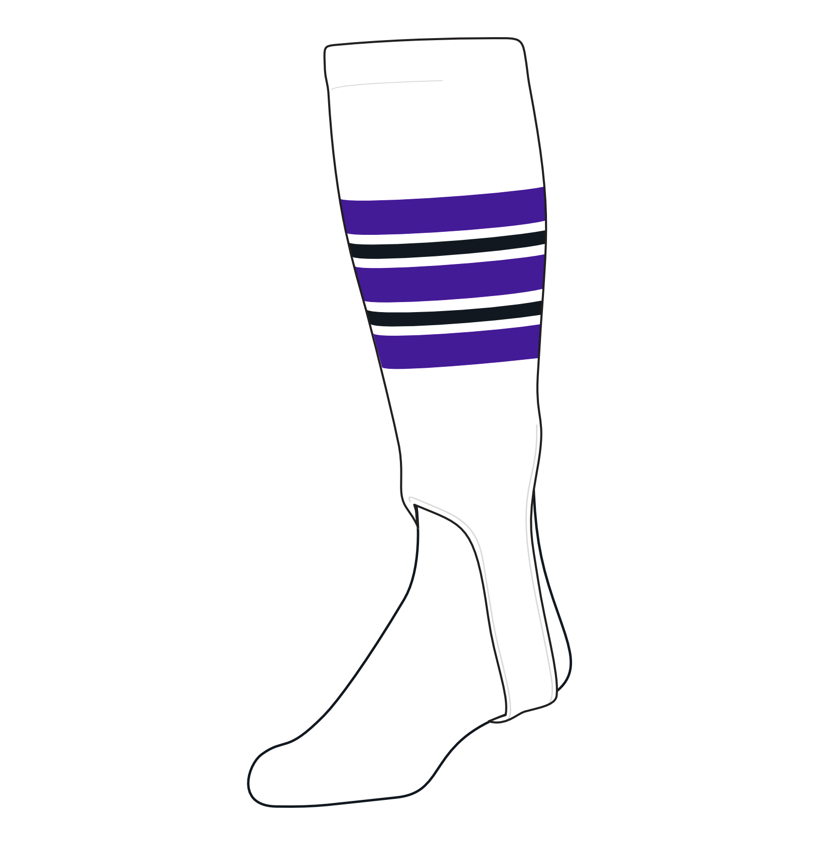 TCK Baseball Stirrups Medium (200F, 5in) White, Purple, Black