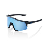 100% SPEEDCRAFT Sport Performance Sunglasses, Matte Black, Blue
