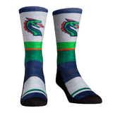 Rock Em Elite XFL Seattle Dragons Heather Stripe Crew Socks
