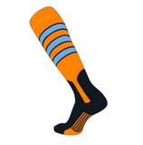 TCK Elite Baseball Knee High Stirrup Socks (D, 7in) Tenn Orange, Black, Baby Blue, Black