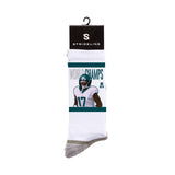 NFLPA Strideline Eagles Alshon Jeffrey World Champs White Crew Socks
