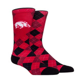 Rock Em Elite Arkansas Razorbacks Argyle NCAA Licensed Crew Socks
