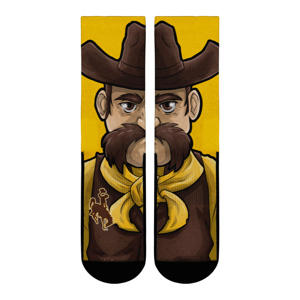 NCAA Wyoming Cowboys- Mascot Rock 'Em Socks (L-XL)