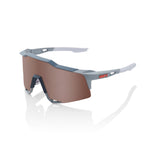 100% SPEEDCRAFT Sport Performance Sunglasses, Soft Tact Black, Crimson Silver