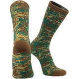 Topsox Lacrosse LAX Green Camo Crew socks