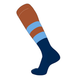 TCK Elite Baseball Football Knee High Striped Socks (G) Texas Orange, Baby Blue, Navy
